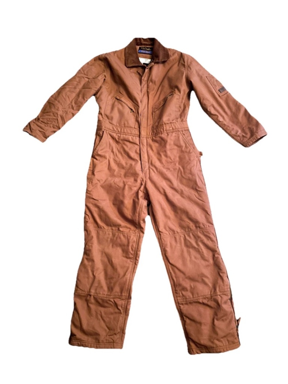 Walls Men's Zero-Zone Duck Insulated Coverall LARGE Mens L EUC Pecan Worn Once